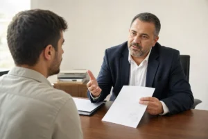 הפטר חלוט, עורך דין מסביר ללקוח את משמעות צו ההפטר